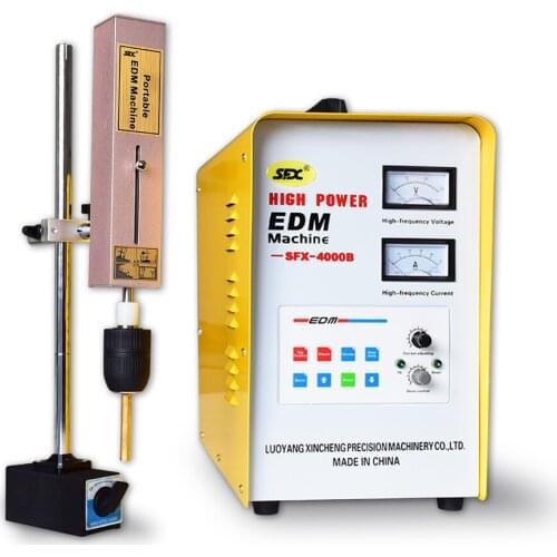 Broken bolt remover spark eroder for hard metal machining