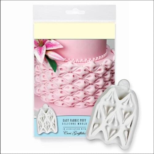 SHENHONG Easy Fabric Puff Fondant Mold For Cake Decorating Tools Silicone Mold DIY Baking Candy Gumpaste Cake Mould Soap Forms