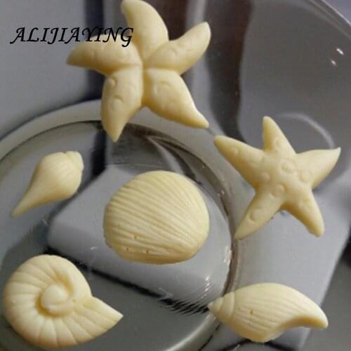 Sea creatures conch starfish shell flip cake silicone mold DIY chocolate mold kitchen cake decoration tools D0240