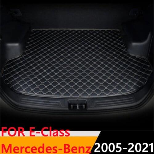 Sinjayer Car Trunk Mat Waterproof AUTO Tail Boot Carpet Flat Side Cargo Pad Liner For Mercedes-Benz E-Class W212 W213 2005-2021
