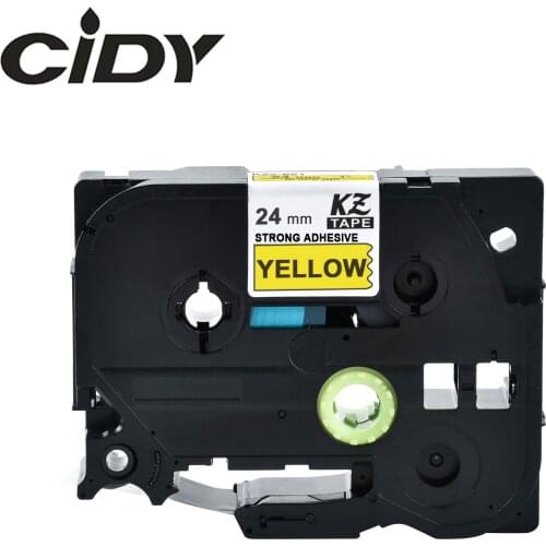 Cidy compatible tze-S651 Tz-S651 Black on Yellow Strong Adhesive label tape used for brother printer TZE S651 TZ S651