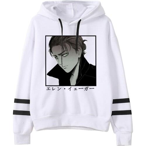 Hoodie Sweatshirt Anime Attack on Titan Print Hoodies Men Eren Yeager Streetwear Winter Unisex Male