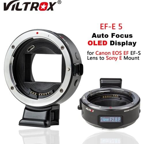 Viltrox EF-E5 Lens Smart Adapter Ring Auto Focus OLED Display Full Frame For Canon EOS EF EF-S Lens To Sony E Mount Camera A7II