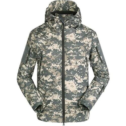 Winter Tactical Camouflage Jacket Outdoor Softshell Waterproof Windbreaker Thermal Fleece Windproof Coat Hiking Hunting Clothes