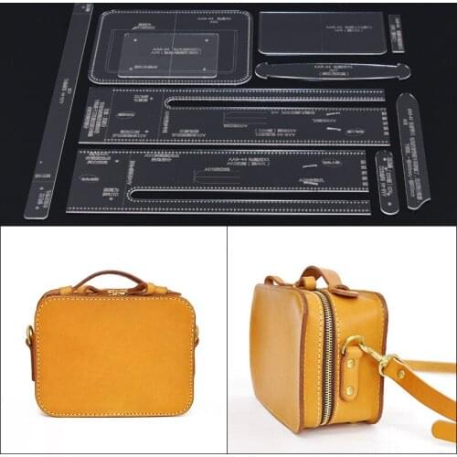 1Set laser cut Acrylic Template Pattern Tool For DIY Handmade Handbag Leather Craft Sewing Pattern Sewing stencils 20*15*10cm
