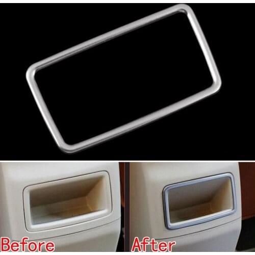 Car Cover Styling 1Pc Stainless Interior Behind Rear Storage Box Frame Decorative Cover Trim Sticker Fit For Toyota 2014 Corolla
