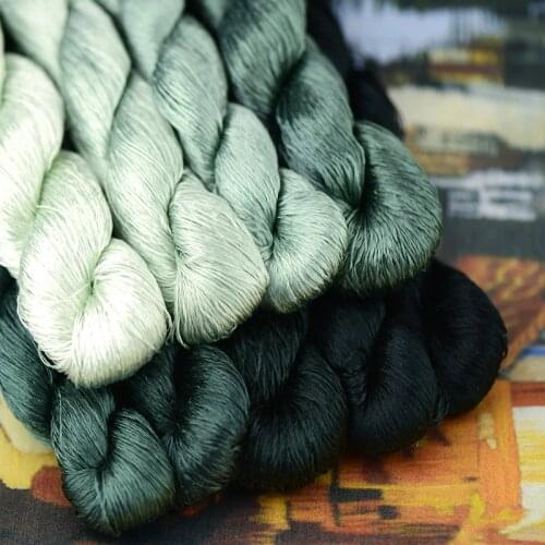 1pcs 100% silk thread hand embroidery embroider cross stitch 400m silk embroidery thread scallion green/9 pure colors