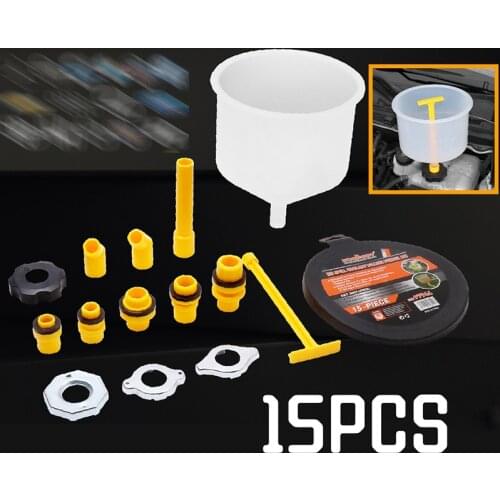 15 Pcs New Plastic Antifreeze Funnel Combination Filling Funnel Spout Pour Oil Tool Spill Proof Coolant Filling Kit Accessories