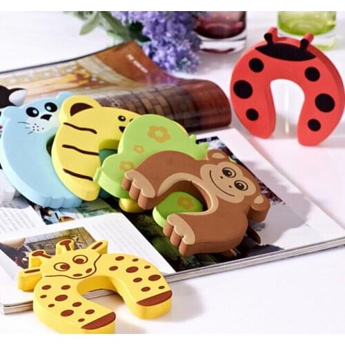 1X Kids Baby Cartoon Animal Jammers Stop Edge Corner Guards Door Stopper Holder lock baby Safety Finger Protector
