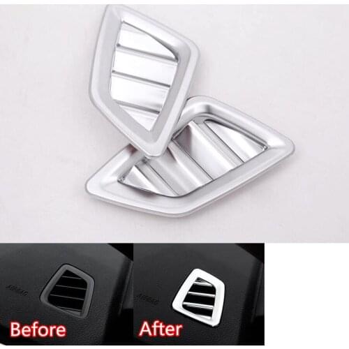 YAQUICKA 2x Car Interior Front Dashboard Air Outlet Vent Frame Covers Trim Sticker For BMW 1 Series Sedan 2017 New Accessory