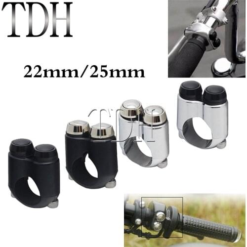2x Cafe Racer Motorcycle Switches Motorbike Dual 2-Button Turn Signal Horn Start Handlebar Controller Momentary Switch 1 7/8 In