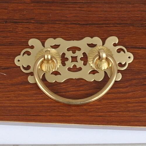 2PCS Drawer Brass Pull Handle for Chinese Furniture Hardware Cabinet Handle Drawer Knob Vintage pulls