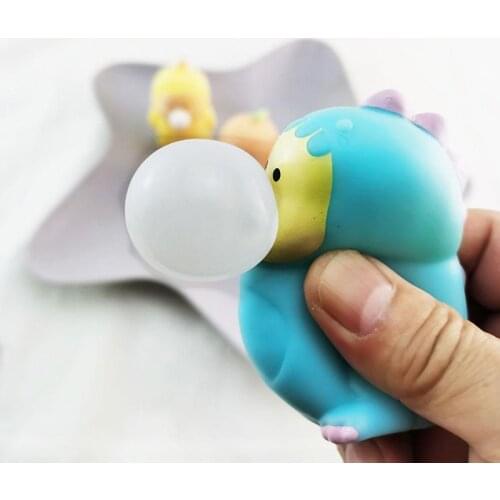 2020 2pcs Baby Dragons Spit Bubble Pinch Music Squeezes Bubbles Funnys Vent Toys For Kids Adults Stress Relief Toy