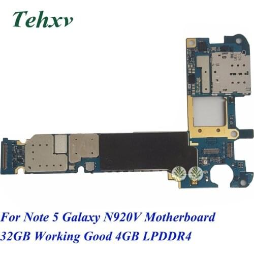 32GB Original Unlocked for Samsung Galaxy Note 5 N920A N920W8 Motherboard Clean IMEI