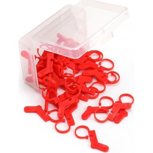 40pcs Red Locking Stitch Markers Plastic Knitting Crochet Locking Stitch Knitting Holder Sewing Accessories For Christmas Gift
