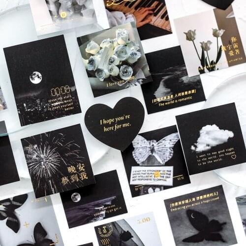 40Pcs Romantic Bronzing Journal Sticker Package INS Landscape Literary Decoration Material Cute Sticker For Kids School Supplies