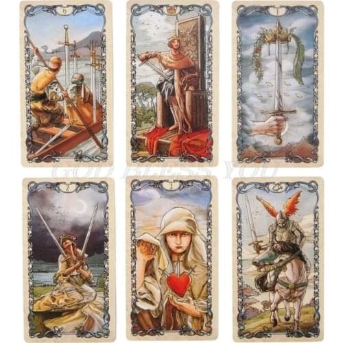 78pcs English Tarot Mucha Cards Deck Fate Divination Oracle Card Funny Family Board Game Party Game Playing Card Drop Shipping