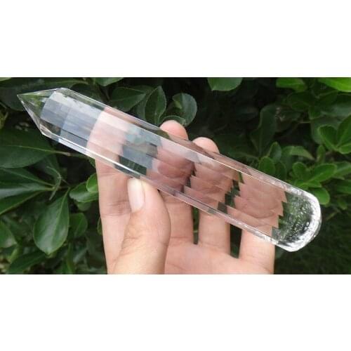 A**148g Natural Vogel Style Clear Quartz Crystal 16 sided Wand Superb