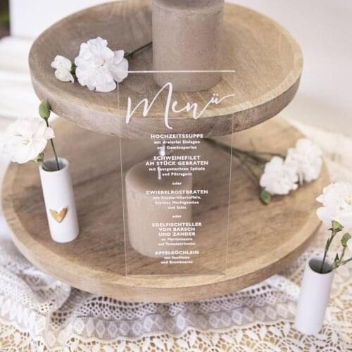 Acrylic Glass Menu Vintage