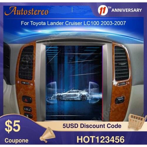 Android 9 PX6 Vertical Screen Car GPS Navigation For TOYOTA LAND CRUISER LC100 2002-2007 Head Unit Multimedia Player Auto Radio