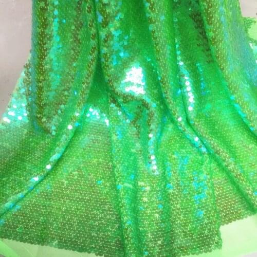 Shiny Grass Green Sequin Fabric For Dress Quality DIY Fabric Costume Material Celebration Background Decors Width 130cm