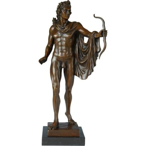 Large Apollo Bronze Statue Figurine Greek Mythology Light, Music and Prediction God Sculpture Statuette Art Living Room Decor