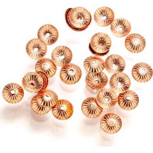 50 pcs Brass Flower bead cap Lotus leaf shape Spacer Bead high quality DIY for Jewelry Making Bracelet Findings Accessories