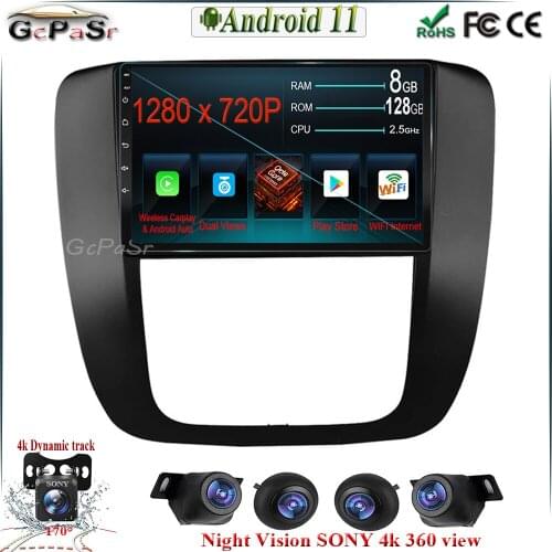 Carplay Android 11 For GMC Yukon 3 2008-2012 GPS Naviagtion Carplay 360 Camera DSP RDS 4G WIFI