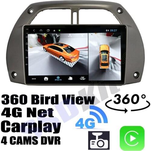 Car Audio Navigation GPS Carplay DVR 360 Birdview Around 4G Android System For TOYOTA RAV4 XA20 2000~2005