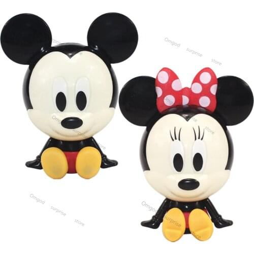 2pcs Disney Mickey Mouse Minnie Anime Figure Q Version Model Cake Decoration Cute Toys Ornaments Gift for Childrens Birthday