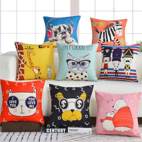 Hap-deer Animal Cushion Dog For Children Decorative Cushions For Sofa Throw Pillow Car Chair Home Decor PillowCase Almofadas