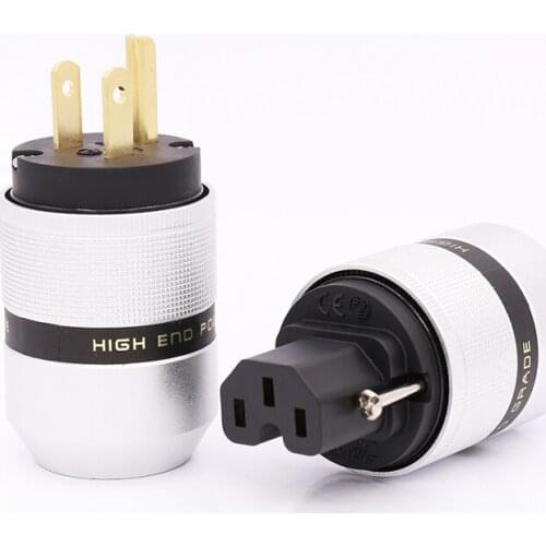 Hi End Gold Plated US AC Power Plug HIFI Audio Grade Copper US plug & IEC DIY Power Cord Cable