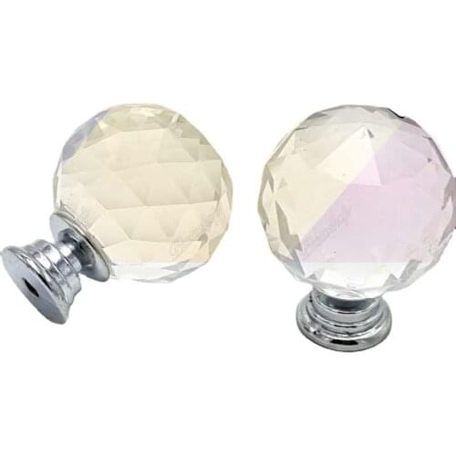 Crystal Handle Modern Minimalist European Single-hole Cabinet Drawer Wardrobe Door Furniture Zinc Alloy Cupboard Handles