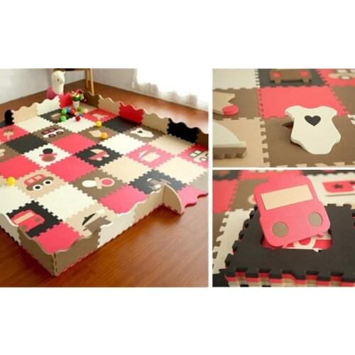 2016 Promotion Sale Tapete Infantil Lovely Eva 30*30cm 12pcs/set Puzzle Carpet Baby Play Mat With Fenced Floor Children Mosaic