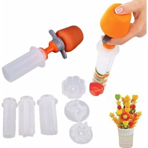 Creative Kitchen Pop Tools Plastic Vegetable Fruit Shape Cutter Slicer Veggie Food Chef Snack Maker Cake Decorator Festival Game