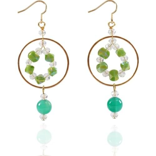 LANFLORA new tassel handmade women earrings Classic circular colorful earrings for girlfriend birthday gift cheap wholesale