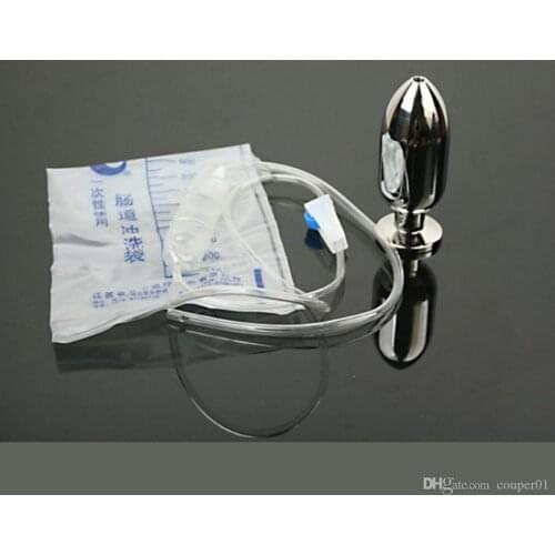 Metal Anal Shower Enema Water Nozzle Plug Head Enema Anal Cleaning Stainless Steel Butt Plug Anal Plug Erotic Sex Toy Anus Beads