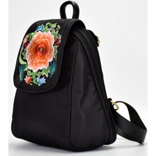 Fashion Chinese style flower embroidery bag new Oxford spinning national embroidery backpack