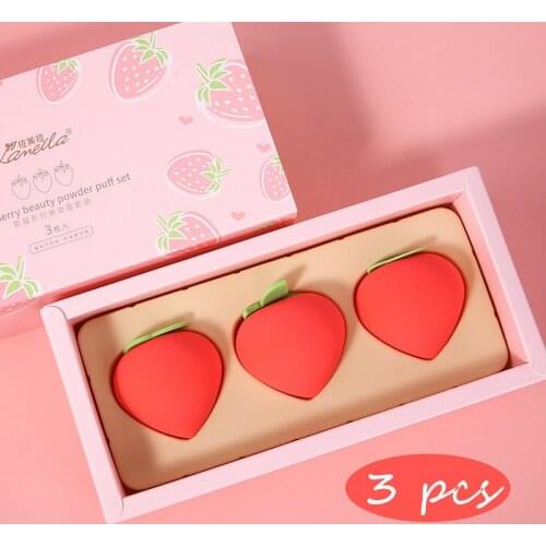 3PCS Makeup Sponge Set Kawaii Fruit Shape Beauty Foundation Blending Sponge Flawless For Liquid Cream Powder Makeup Sponges