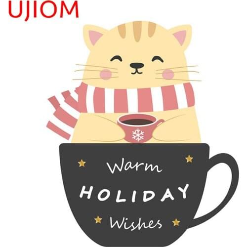 UJIOM Cute Kitten Mural Art Decals Waterproof Living Room Decor Living Room Decor Wall Stickers Bathroom Toilet Decor Poster