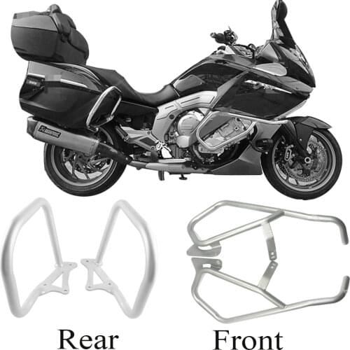 New Motorcycle Front & Rear Engine Crash Bar Guard Protection For BMW K1600GTL 2011 2012 2013 2014 Silver