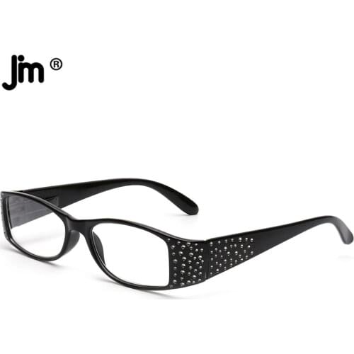 JM Vintage Personality Square Reading Glasses Spring Hinge Women Magnifier Presbyopic Diopter