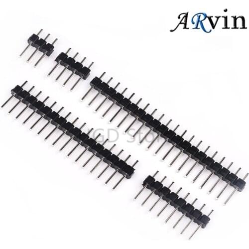 2.54mm Single Row Male Connector PCB Board Pin Header Long 11.2-11.5/15/17/19/21 3p 4p 5p 6p 8p 10p 20p 30p 40p Strip Pinheader
