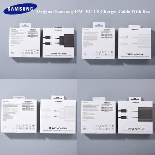 Original Samsung 45W Super Adaptive Fast Charger EP-TA845 5A Type C Cable For GALAXY Note 10Plus 20 Ultra S20 Plus S20 Ultra S21