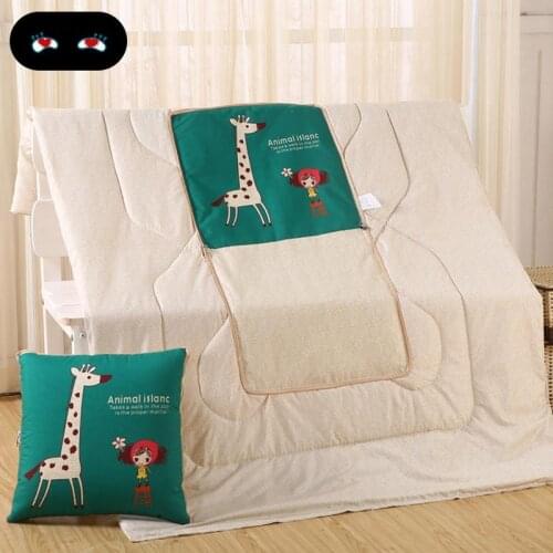 Dropshipping Cotton Cartoon Quilt Blanket Portable Foldable Square Throw Pillow Home Office Car Air Conditioning Quilt
