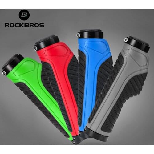 ROCKBROS New Double Lock Bicycle Grips MTB Road Bike Anti-skid Rubber Handlebar Shock-absorbing Soft Cycling Grips Handlebar