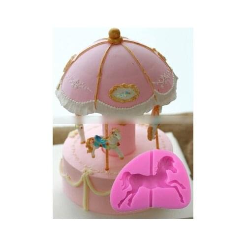 Silicone Mold Sugar Cake DIY Baking Tools Rotary Trojan Horse Clay Silicone Molds Moulds Silicone Rubber for Cake Decorations