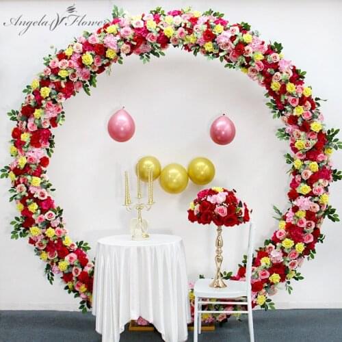 Custom Color Artificial Flower Row Wedding Arch Flower Arrangement Party Backdrop Wall Window Display Home Curtain Decor Flower