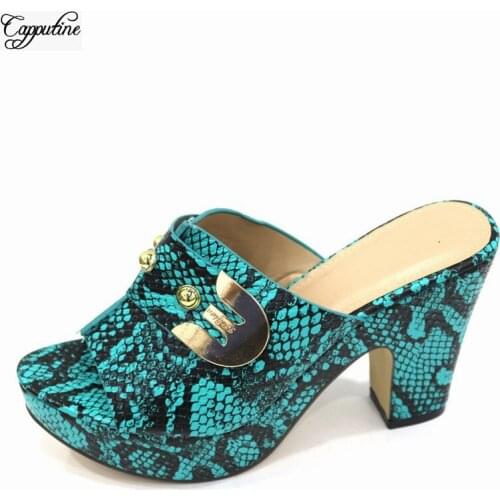 New Fashion Blue Party Shoes African Womens High Heel Pumps CR2121 Heel Height 10CM