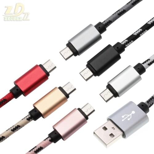 Ultra Durable Nylon Braided Wire Metal Plug 1M 2M 3M Data Sync Charging Data Micro USB Cable for Samsung Xiaomi Huawei 50PCS/lot
